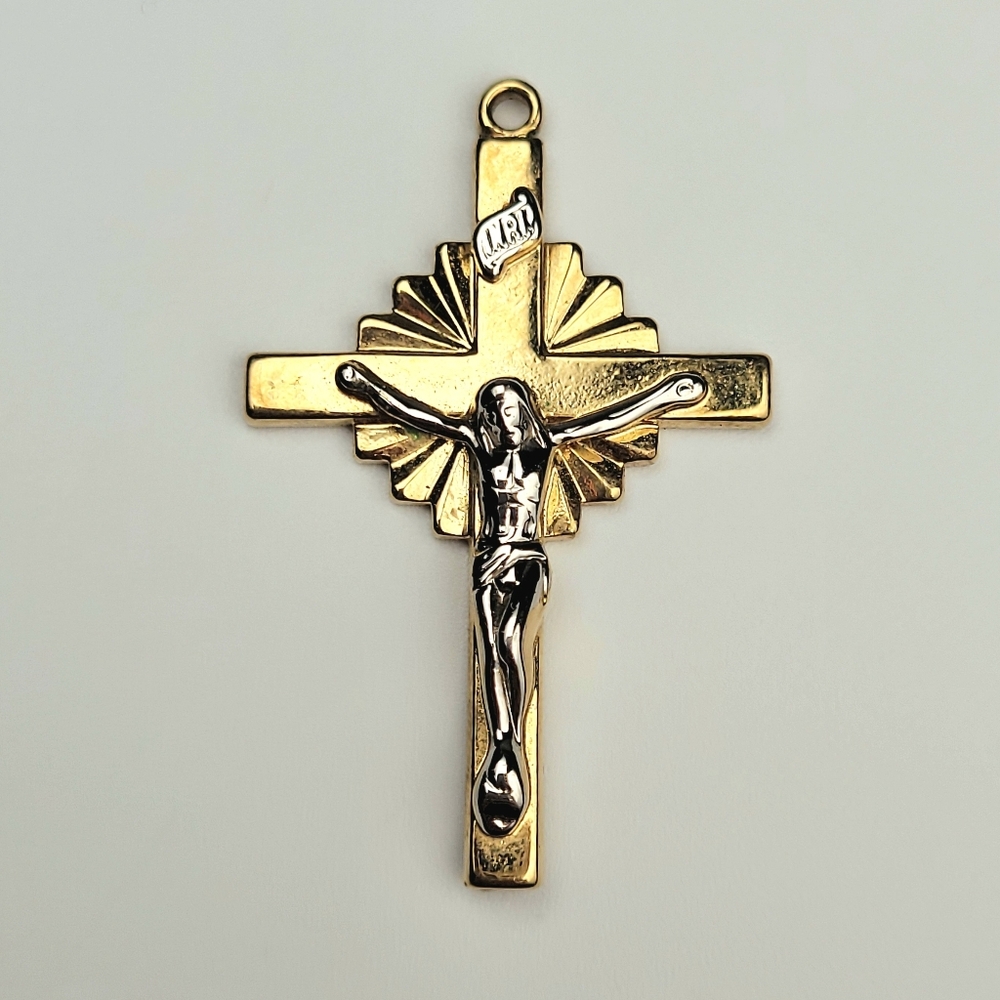 Vintage Uncas 14K GE Lind Crucifix Cross Pendant - 5/16th inch - Picture 6 of 8